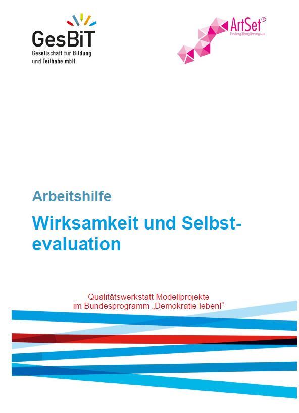 Cover: Arbeitshilfe Wirksamkeit und Selbstevaluation, GesBiT bmH, ArtSet GmbH, 2016